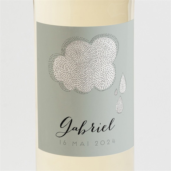 Etiquette de bouteille naissance Nuage poétique photo réf.N3001429
