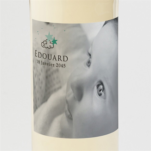 Etiquette de bouteille naissance Nuage et poésie réf.N3001432