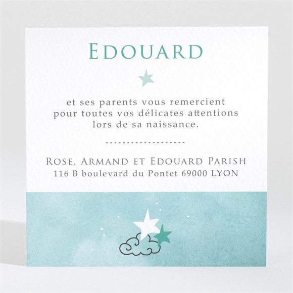 Remerciement naissance Nuage et poésie réf.N3001431