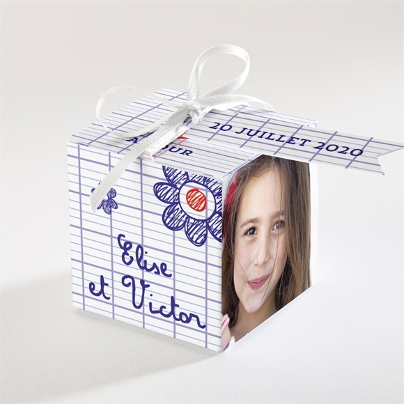 Boîte de dragées mariage Les écoliers réf.N340129