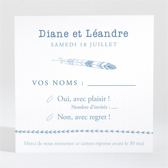 Carton réponse mariage Perle d'Aquarelle réf.N3001435