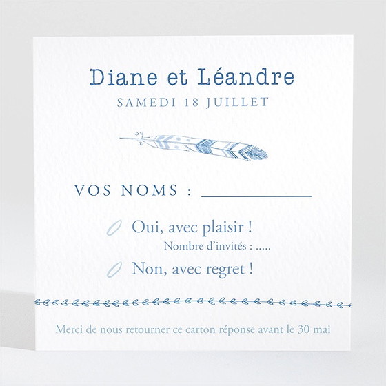 Carton réponse mariage perle d'aquarelle