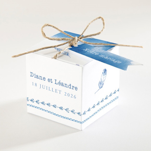 Boîte de dragées mariage Perle d'Aquarelle réf.N340130