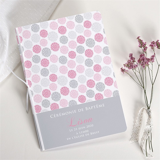 Livret de messe baptême fete des pois roses