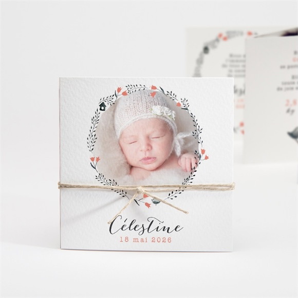 Faire-part naissance En rouge et noir réf.N83112