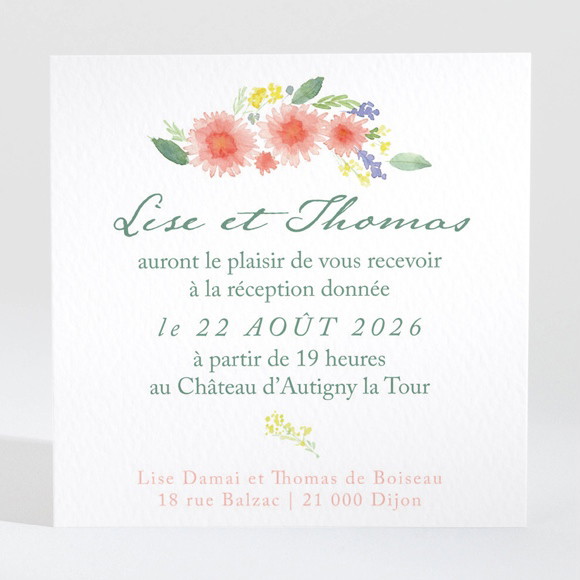 Carton d'invitation mariage Bucolique réf.N3001437