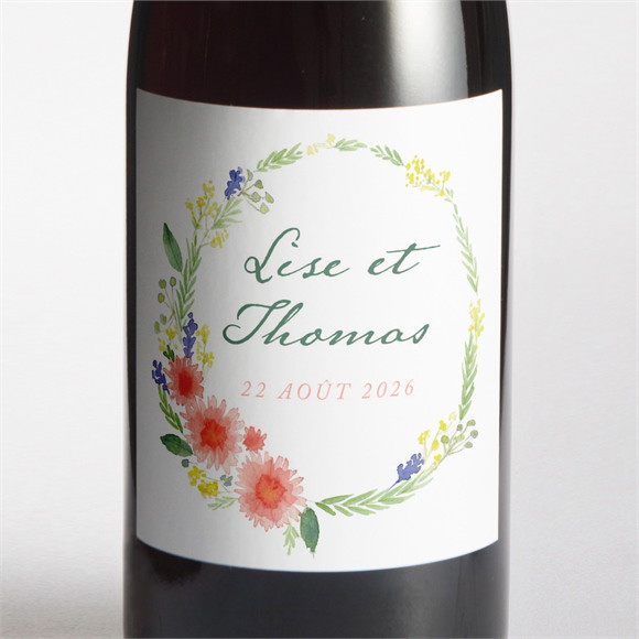 Etiquette de bouteille mariage Bucolique réf.N3001439