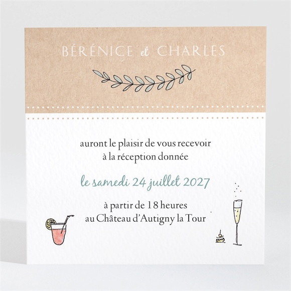 Carton d'invitation mariage Avec programme réf.N3001440