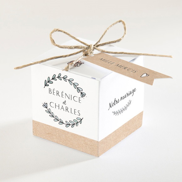 Boîte de dragées mariage Avec programme cube réf.N340132