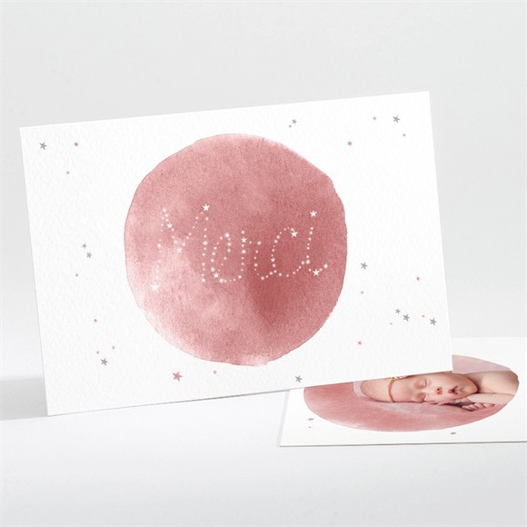 Remerciement naissance Astres cuivrés réf.N111215