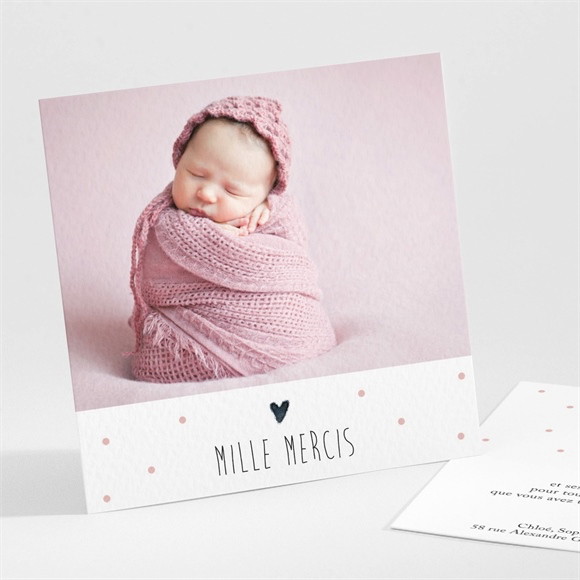 Remerciement naissance Doux regard réf.N30152