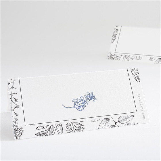 Marque-place mariage gravure florale