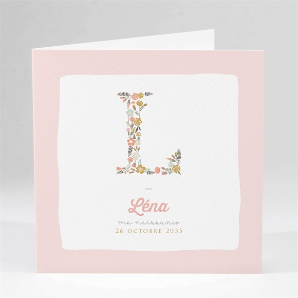 Faire-part naissance Alphabet en fantaisie réf.N451107