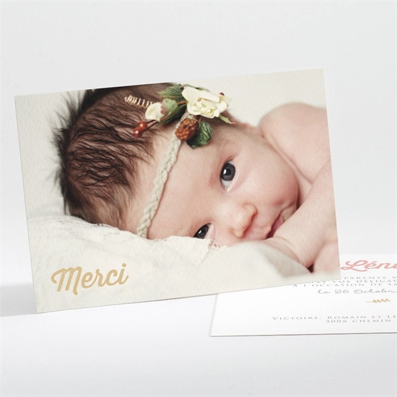 Remerciement naissance Alphabet en fantaisie réf.N111219