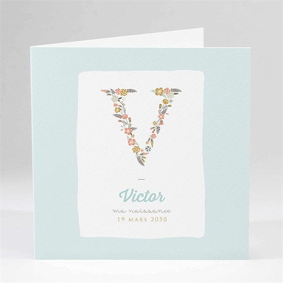 Faire-part naissance son initiale