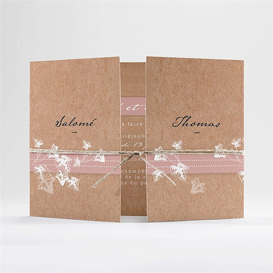 Faire-part mariage lierre grimpant