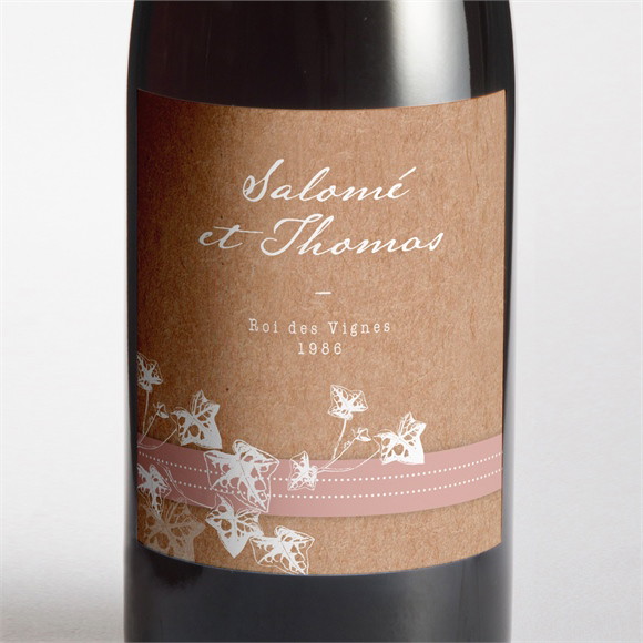 Etiquette de bouteille mariage Lierre grimpant réf.N3001450