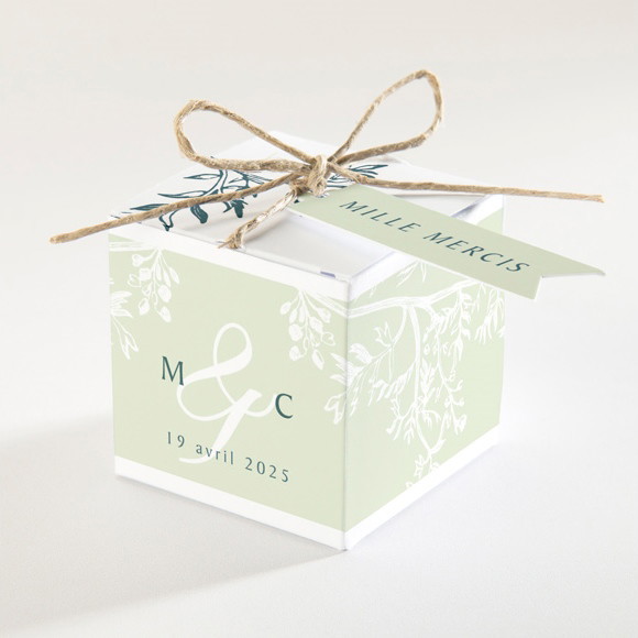 Boîte de dragées mariage Gravure chic réf.N340135