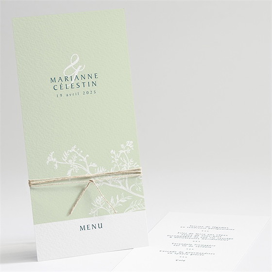 Menu mariage gravure chic