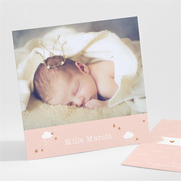 Remerciement naissance Motifs à nuages photo réf.N30156