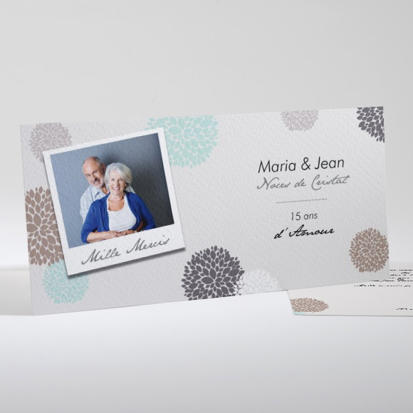 Remerciement anniversaire de mariage Noces de Cristal réf.N13175