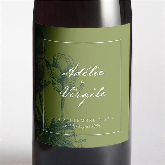 Etiquette de bouteille mariage intemporel