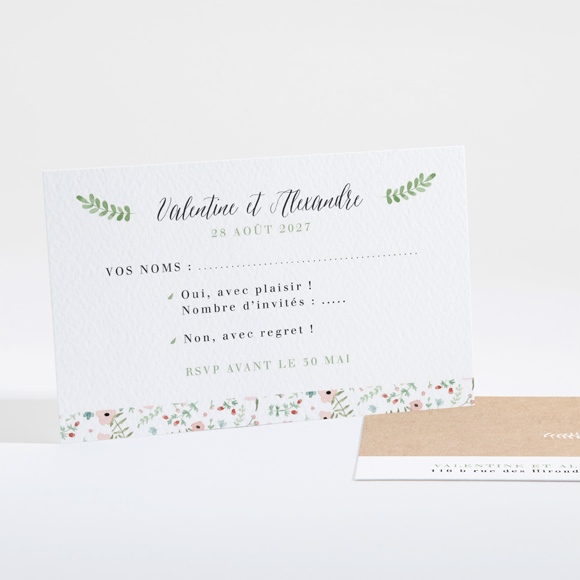 Carton réponse mariage Fraicheur d'été réf.N16128