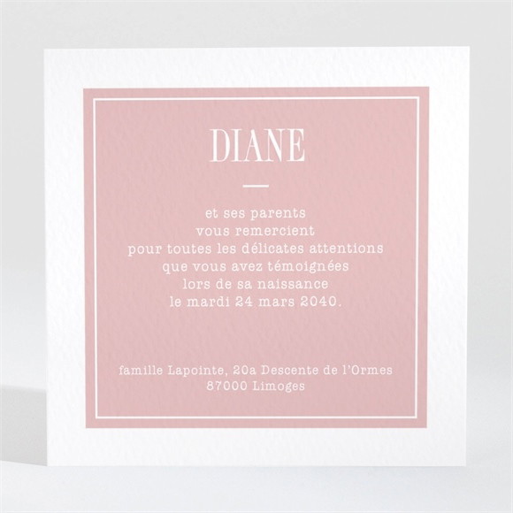 Remerciement naissance Pour elle réf.N3001467