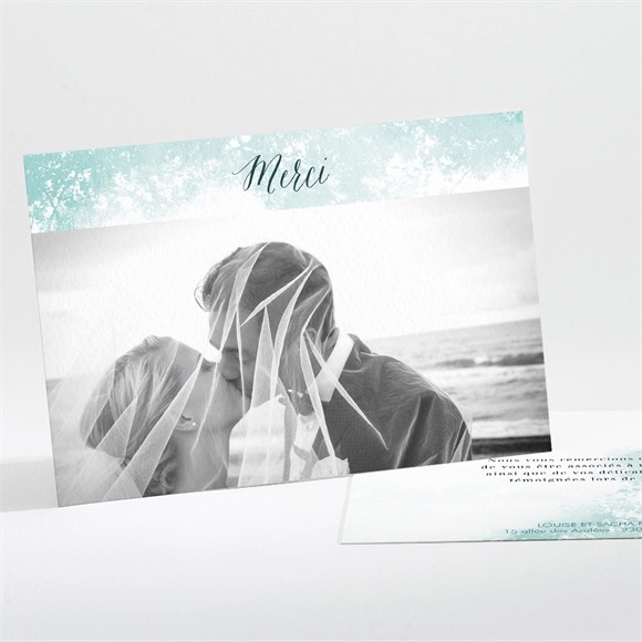 Remerciement mariage Aquarelle verte réf.N111224