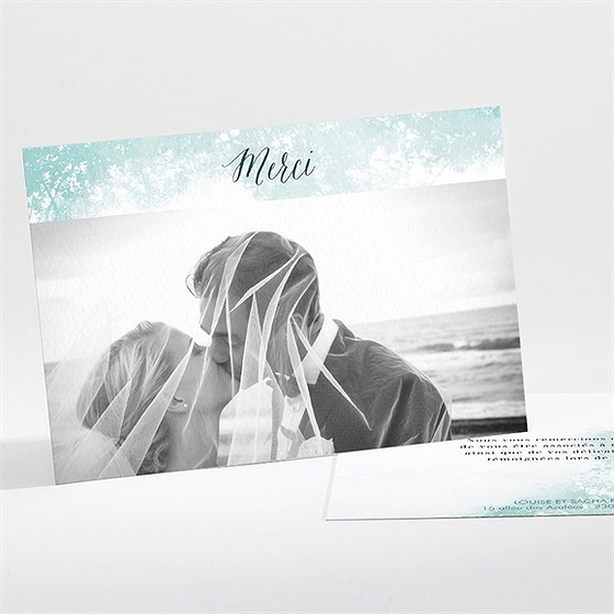 Remerciement mariage aquarelle verte