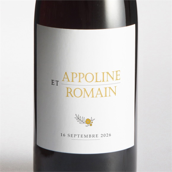 Etiquette de bouteille mariage Doux plaisir réf.N3001477