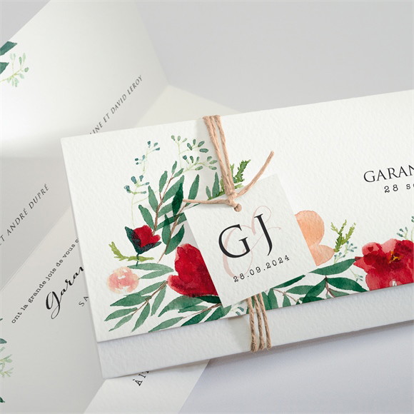 Faire-part mariage Jolis coquelicots réf.N94105