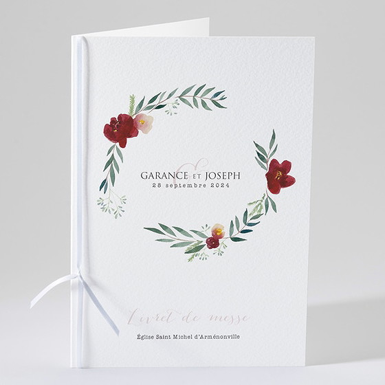 Livret de messe mariage jolis coquelicots