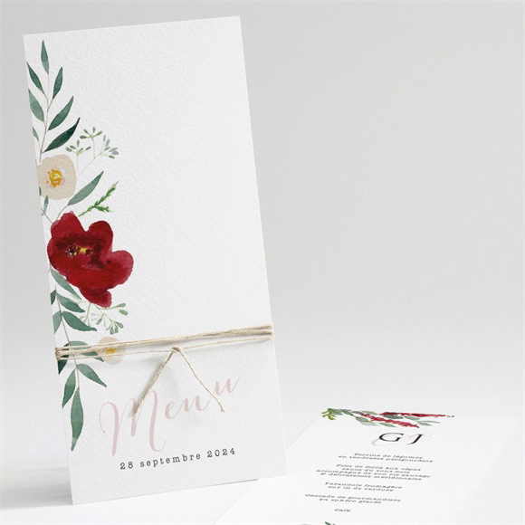 Menu mariage Jolis coquelicots réf.N22157