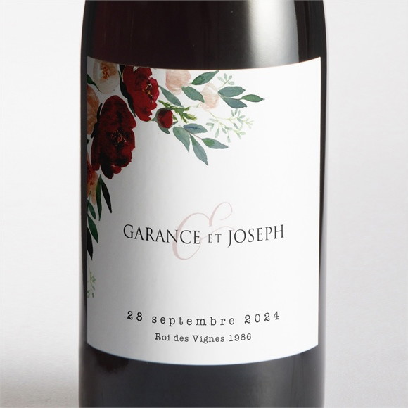 Etiquette de bouteille mariage Jolis coquelicots réf.N3001474