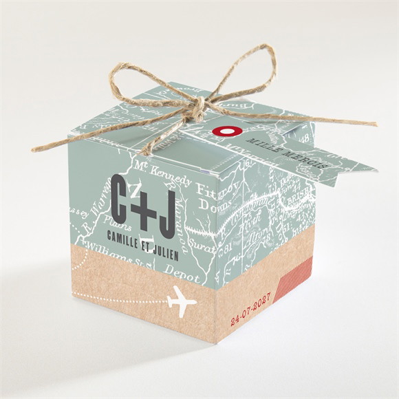Boîte de dragées mariage Voyage voyage réf.N340144