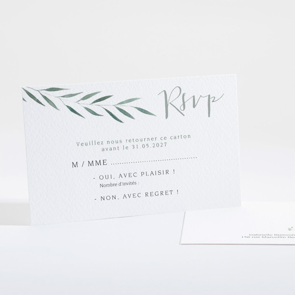 Carton réponse mariage Douceur du pinceau réf.N16132