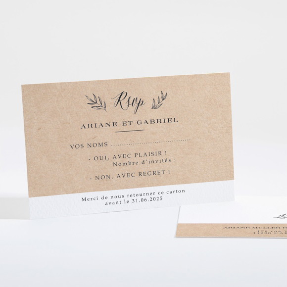 Carton réponse mariage Douce harmonie réf.N16110