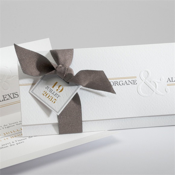 Faire-part mariage Lettre moderne réf.N94112