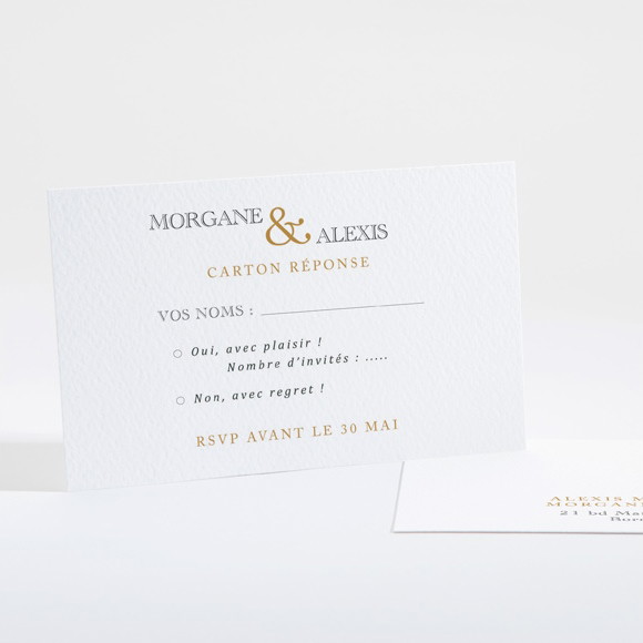 Carton réponse mariage Lettre moderne réf.N16108