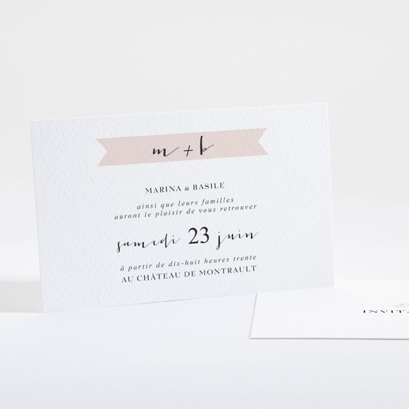 Carton d'invitation mariage Médaillon réf.N16101