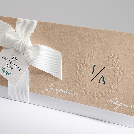 Faire-part mariage kraft naturel