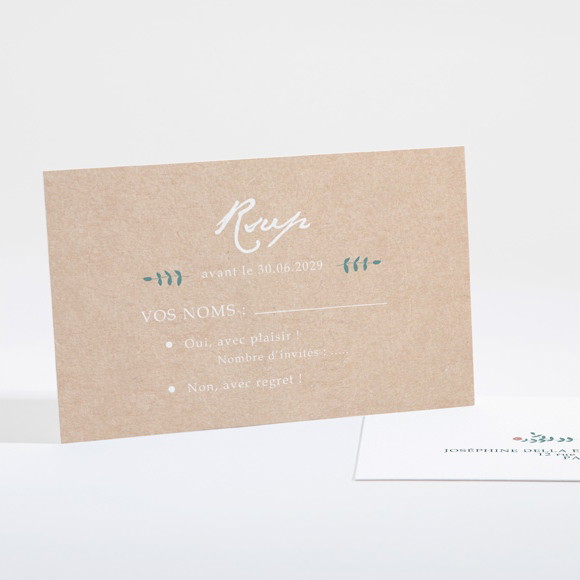 Carton réponse mariage Kraft naturel réf.N16104