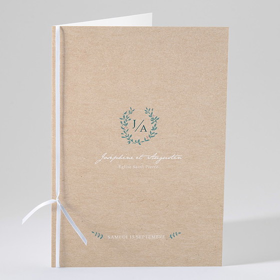 Livret de messe mariage kraft naturel