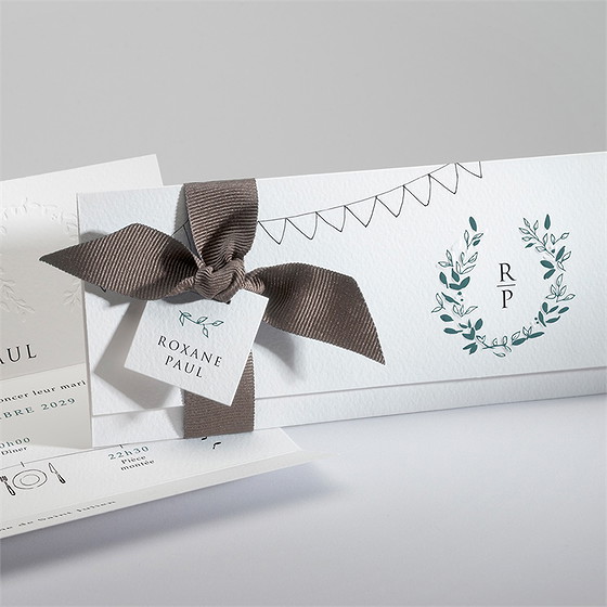 Faire-part mariage belle couronne