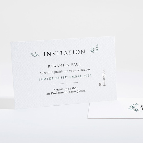 Carton d'invitation mariage belle couronne