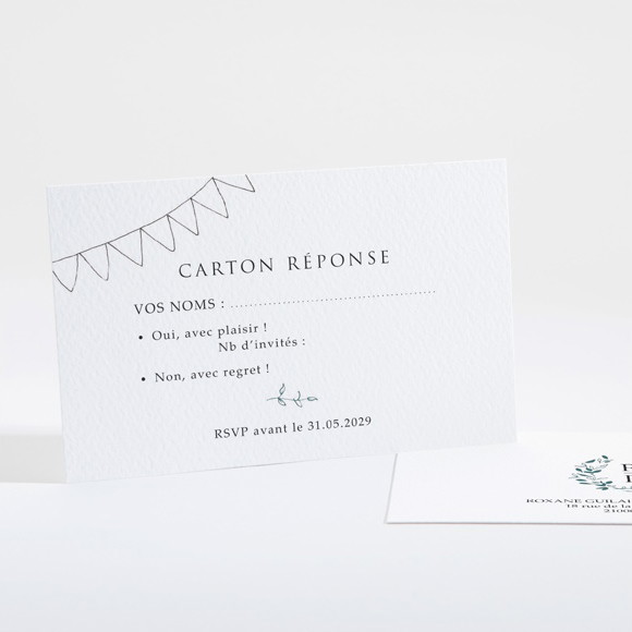 Carton réponse mariage Belle couronne réf.N16106