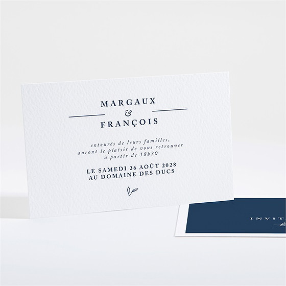 Carton d'invitation mariage bleu romantique