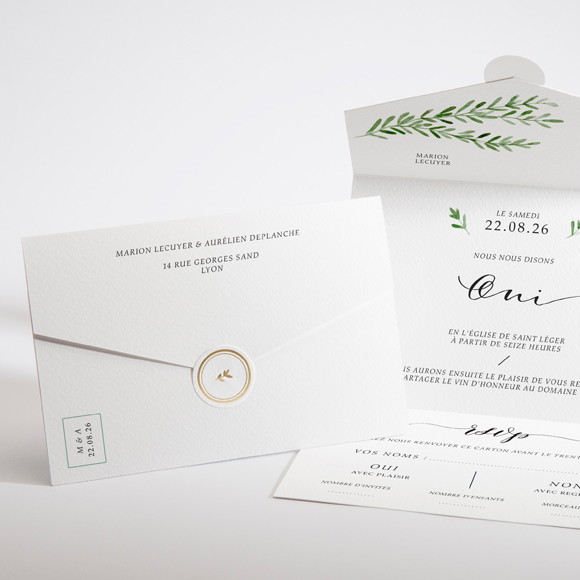 Faire-part mariage Branche d'amour réf.N97106