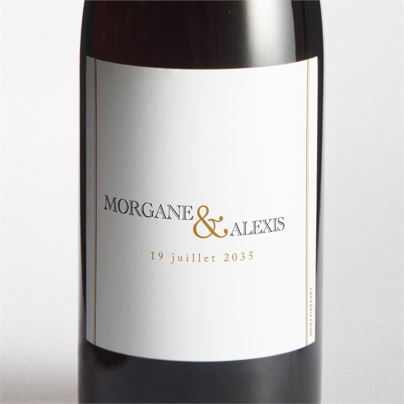 Etiquette de bouteille mariage Lettre moderne réf.N3001504